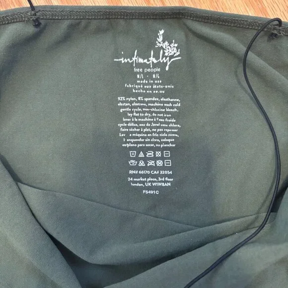 Free People Intimately Skinny Strap Brami Crop Top Brown Green Womens M/L - Picture 5 of 7